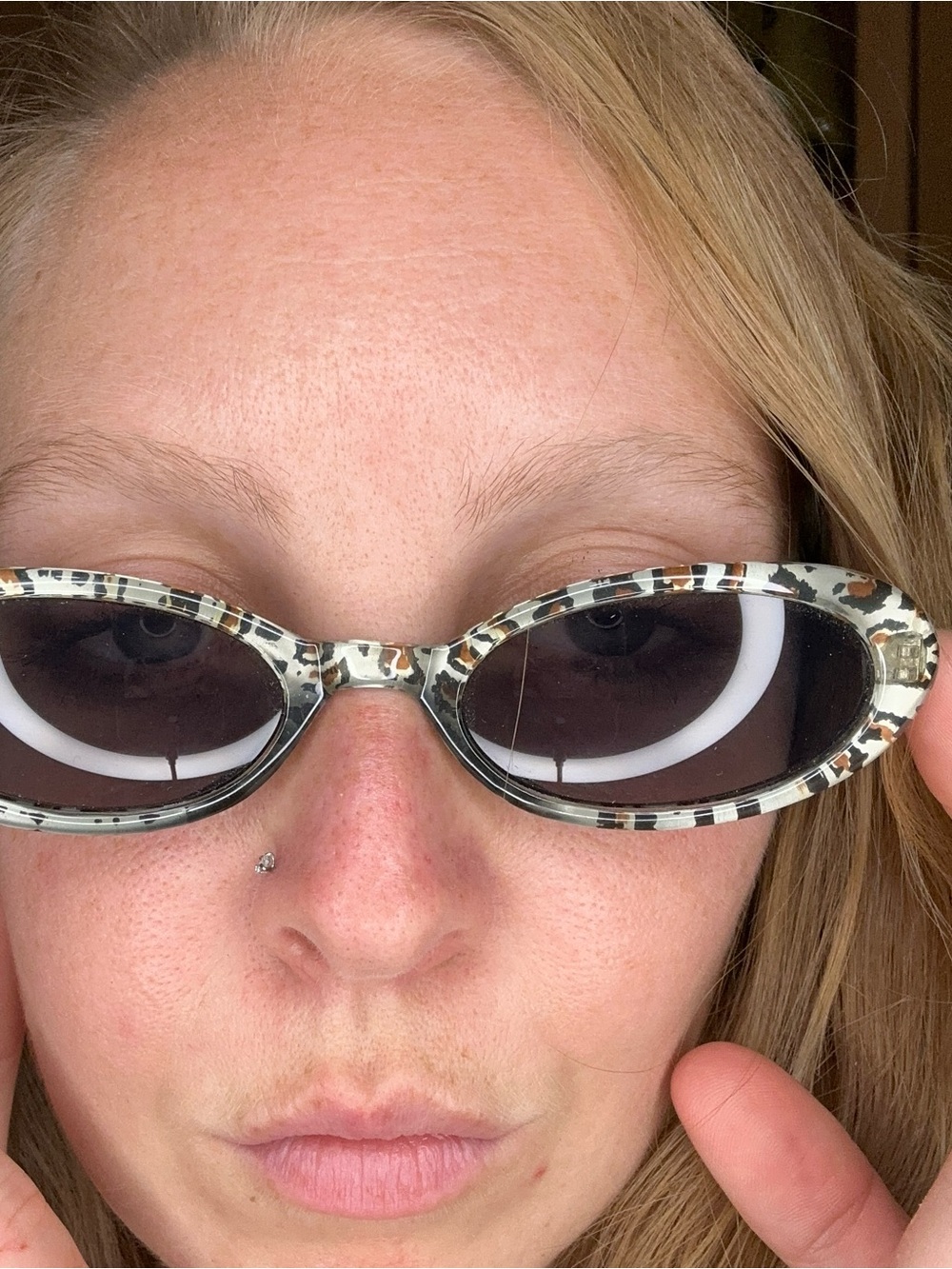 Y2K Vintage Leopard Print Cat Eye Sunglasses | Black & Silver